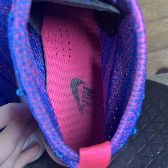 Nike Free Flyknit Chukka Women's Size 6.5 Running Shoes Hyper Pink Blue - Picture 6 of 10